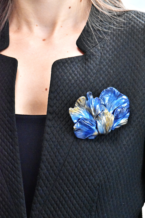 Narru- Brosa handmade din lut polimeric si rasina [2]