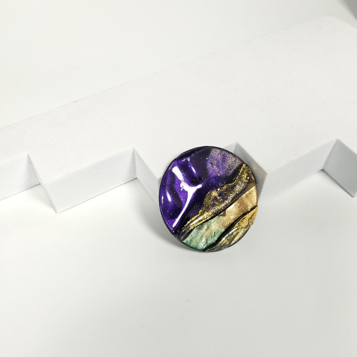 Narru- Brosa handmade din lut polimeric si rasina [2]