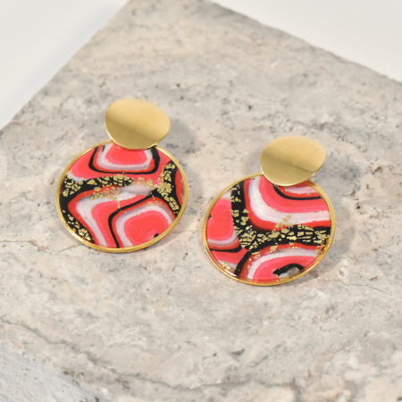 Narru - Cercei handmade din lut polimeric si rasina epoxidica