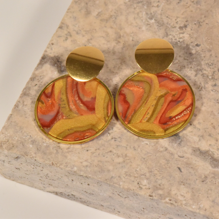 Narru - Cercei handmade din lut polimeric si rasina epoxidica