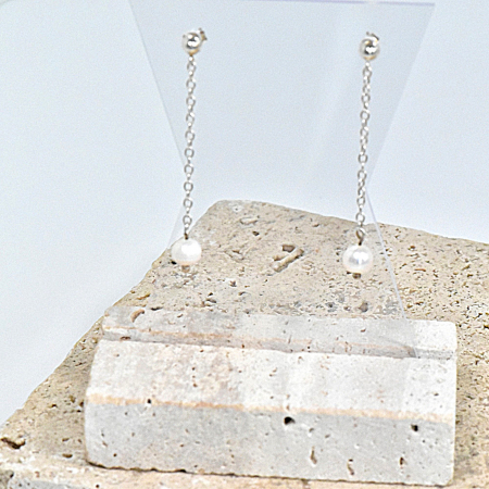Accesorii pentru mirese - Cercei Narru din perle de cultura si argint
