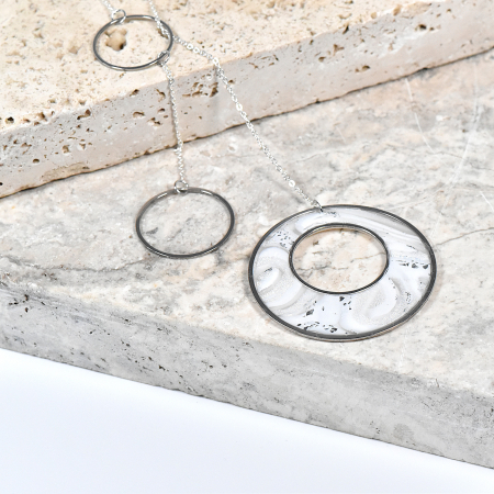 Inox - Narru - Colier din lut polimereic, rasina epoxidica si otel inoxidabil