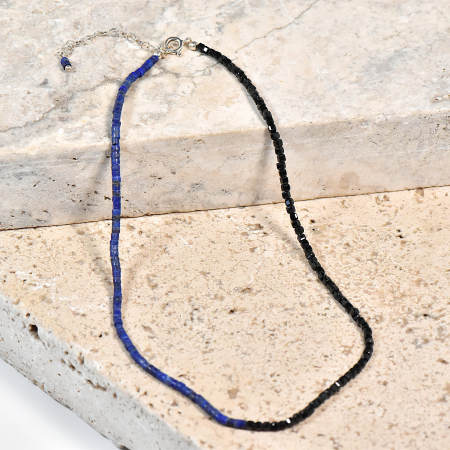 Pietre semipretioase - Narru- Colier Lapis lazuli si turmalina