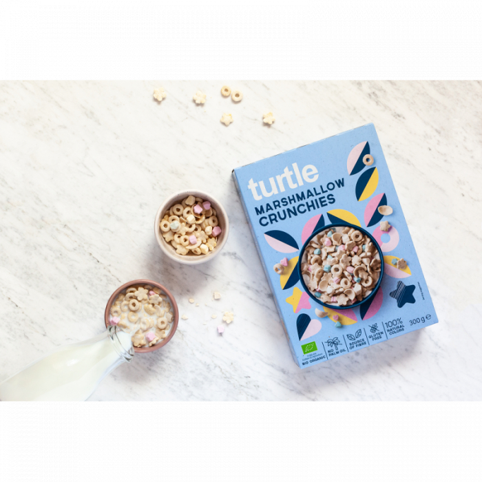Cereale crocante din ovăz și orez Marshmallow, fara gluten, bio. Turtle, 300 g [2]