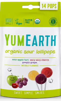 Alimente - Acadele acrisoare, fara gluten, vegan, BIO, Yum Earth, 14 buc