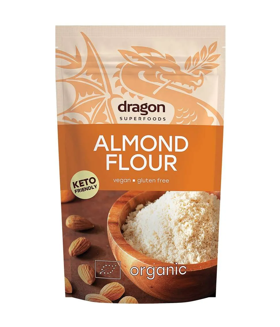 Alimente vegane - Faina de migdale, fara gluten, Bio, Dragon Superfoods, 200g