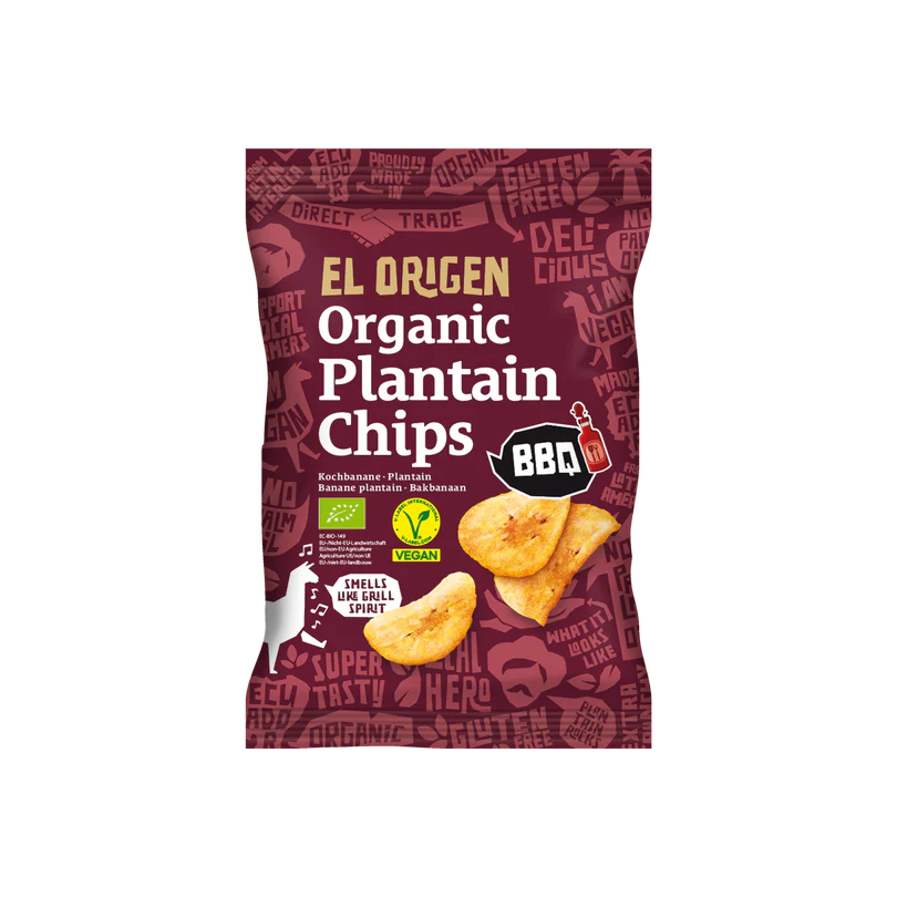 Alimente fara gluten - Chipsuri din banane plantain cu aroma de BBQ, 80g, ECO, fara gluten