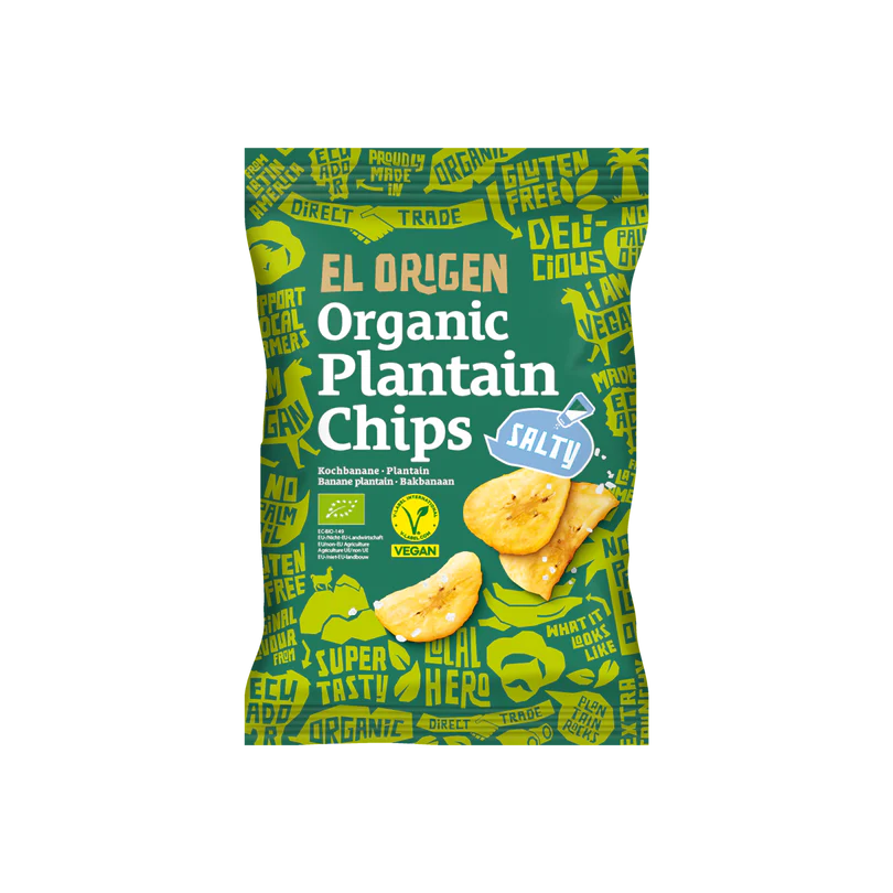Alimente fara gluten - Chipsuri din banane plantain cu aroma de sare, 80g, ECO, fara gluten
