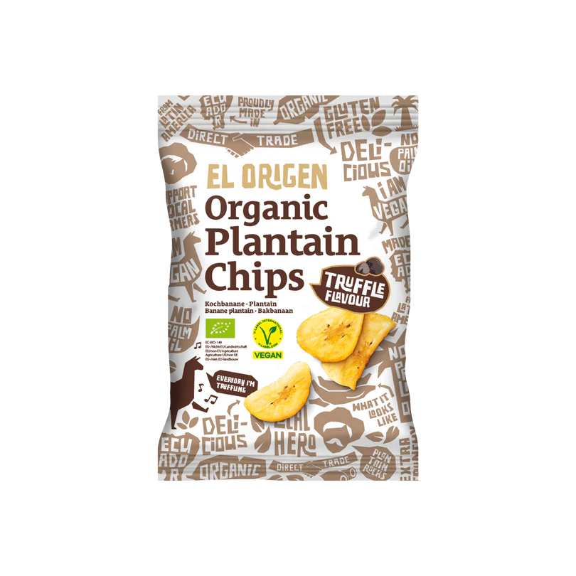 Alimente fara gluten - Chipsuri din banane plantain, cu aroma de trufe, 80g, ECO, fara gluten