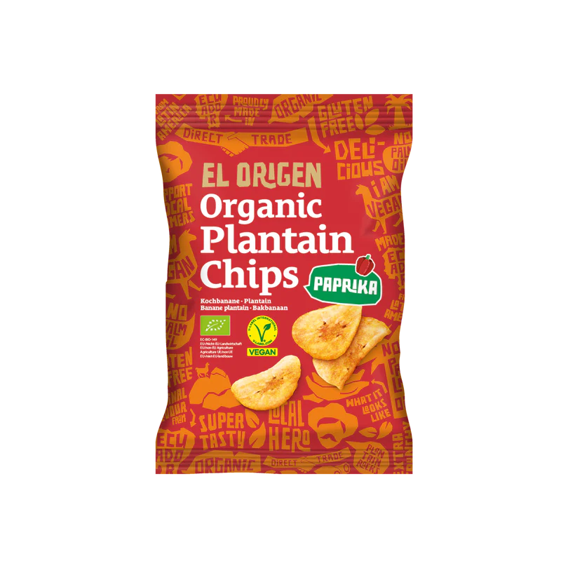 Alimente fara gluten - Chipsuri din banane plantain cu paprika, 80 g,  ECO, fara gluten