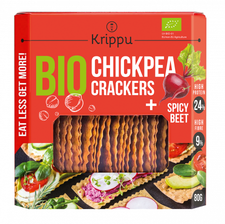 Alimente - Crackers din naut cu sfecla picanta, BIO, vegan, 80g