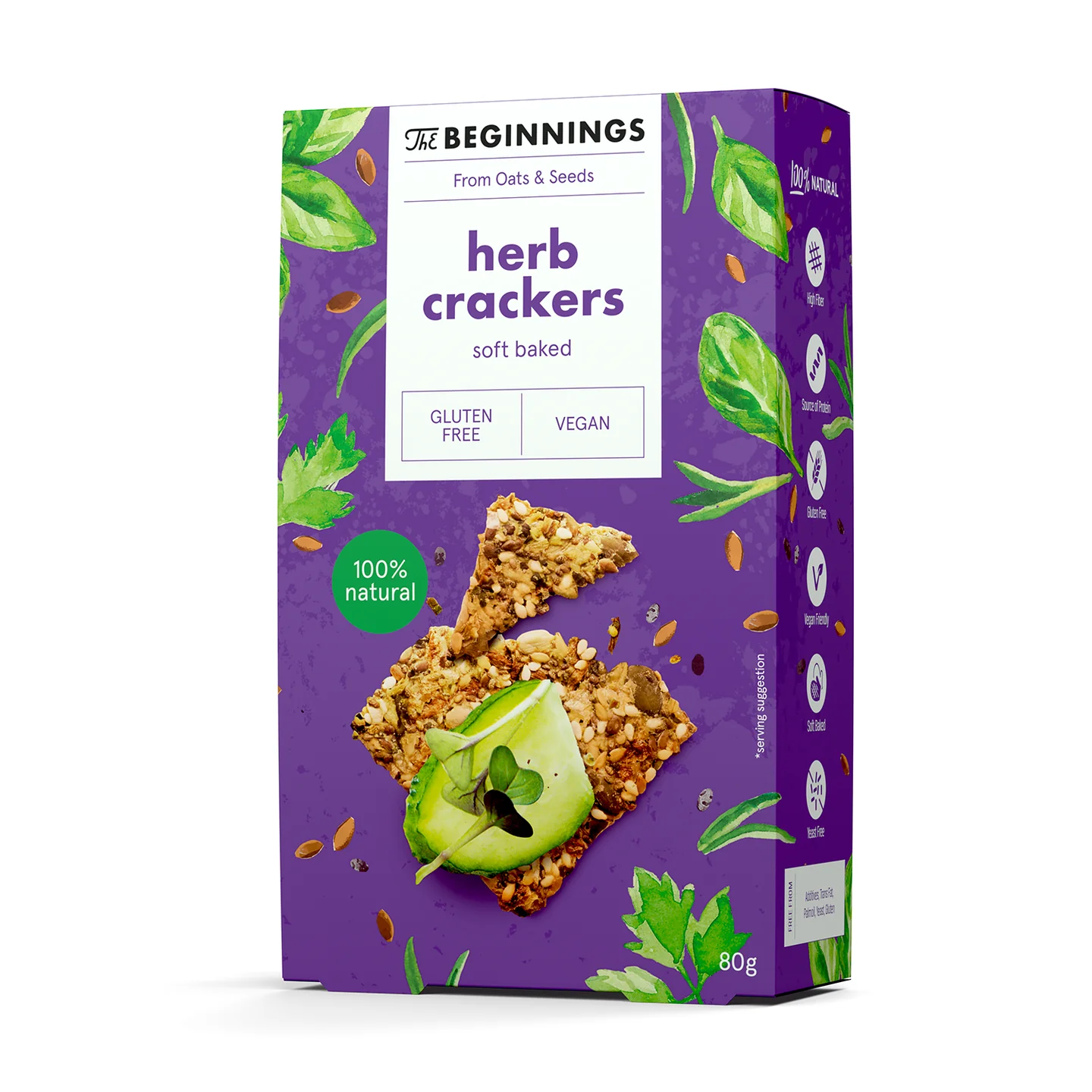 Gustari - Crackers cu seminte, vegan, fara gluten, The Beginnings, 80g