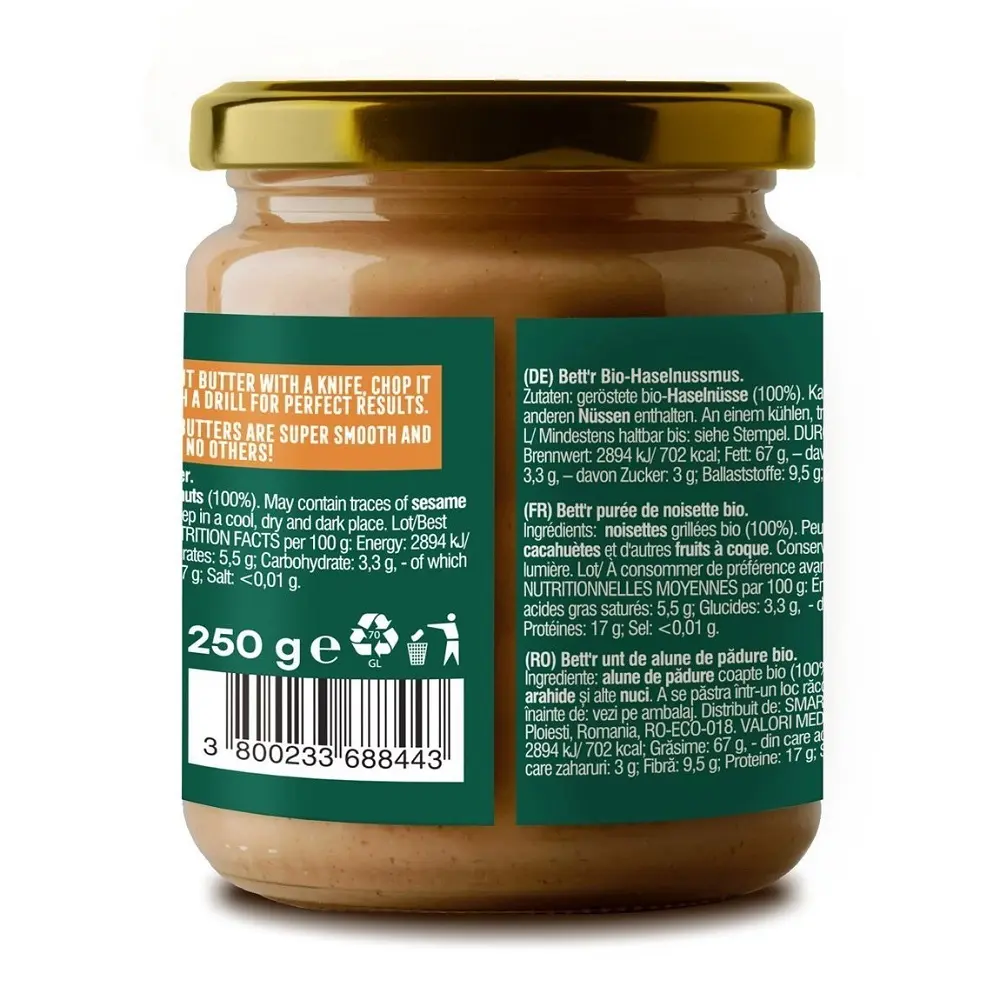 Crema fina de alune de padure, Bett'r, Bio, 250g [1]