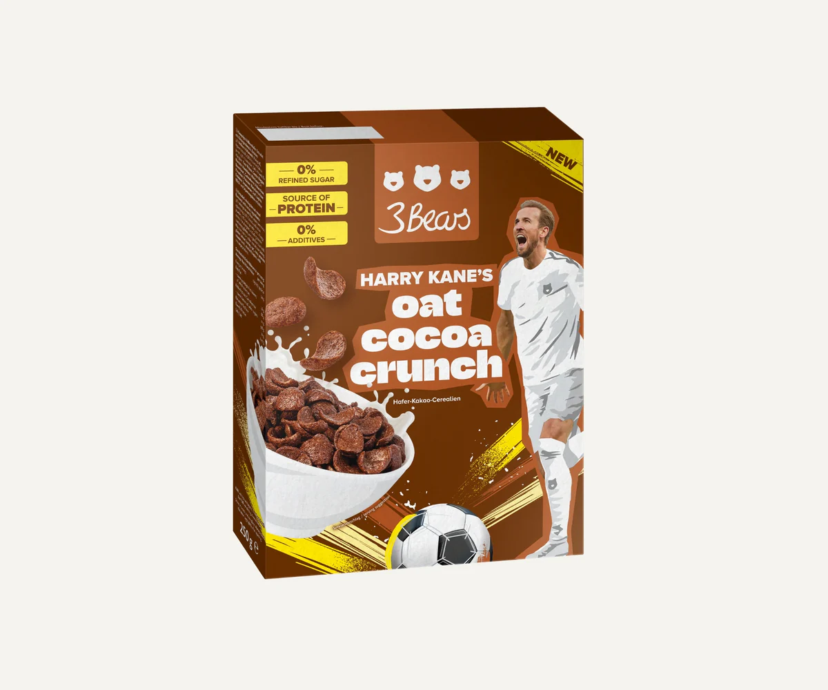 Cereale - Fulgi de ovaz cu cacao Harry Kane, fara zahar, 250 g
