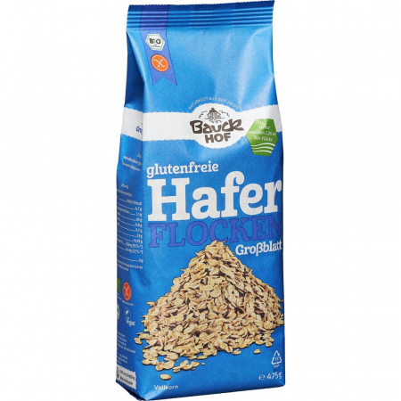 Cereale - Fulgi mari de ovaz fara gluten, bio, BauckHof, 475 g