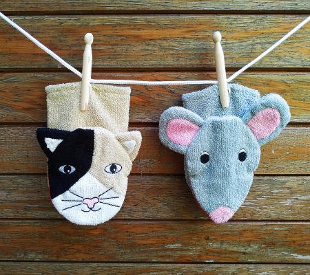 Manusa pentru baie din bumbac ecologic, Pisicuta Karolina, L [1]