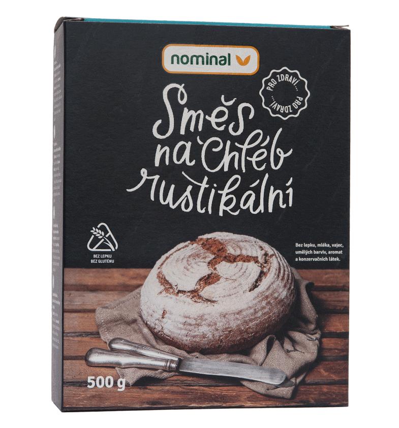Alimente fara gluten - Mix de faina fara gluten pentru paine rustica, 500g, Nominal