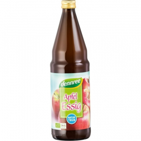 Condimente, seminte si fructe uscate - Otet de mere nefiltrat, bio, Dennree, 750 ml