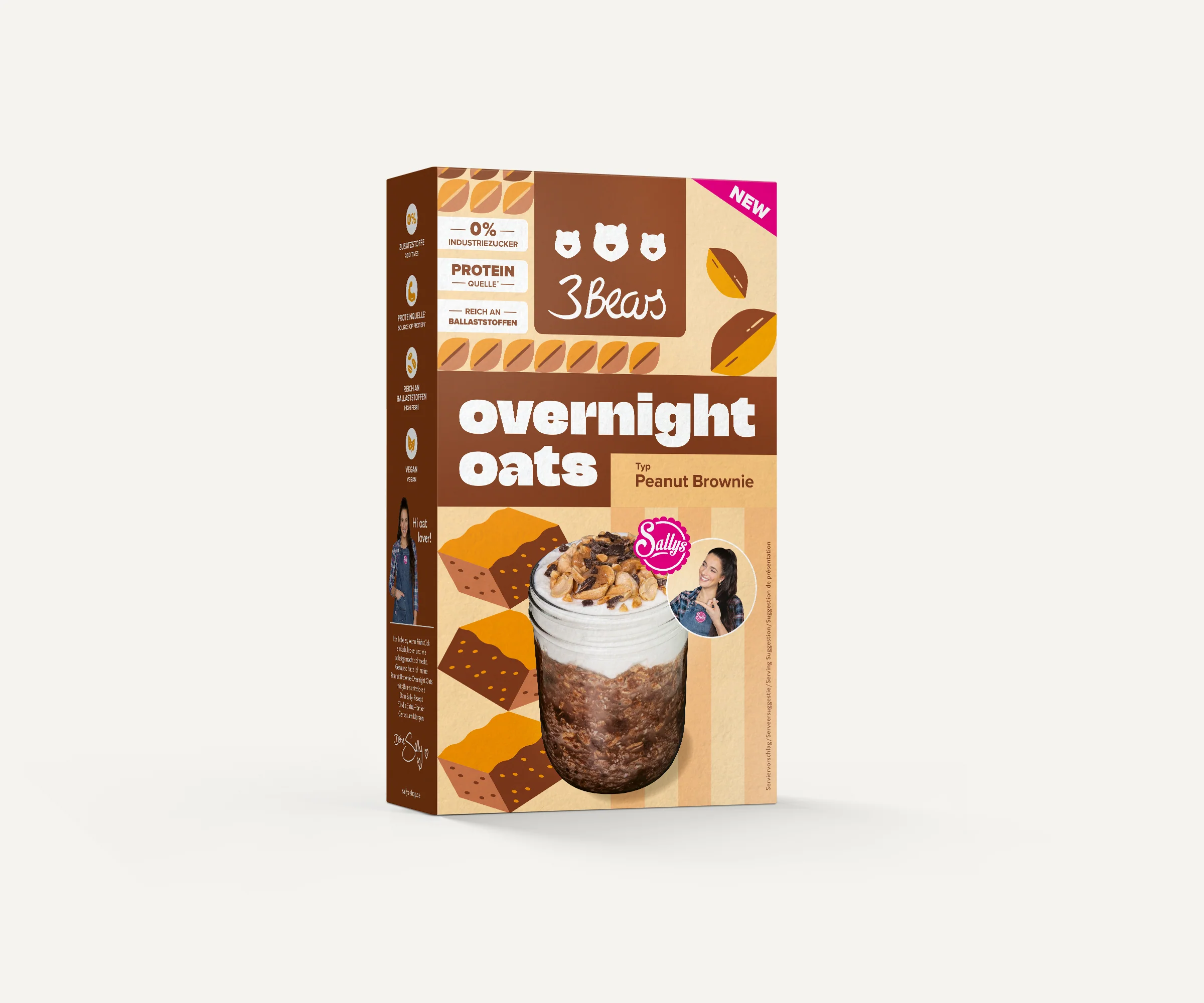 Alimente - Overnight Oats Porridge arahide si cacao, 400 g, vegan, fara zahar