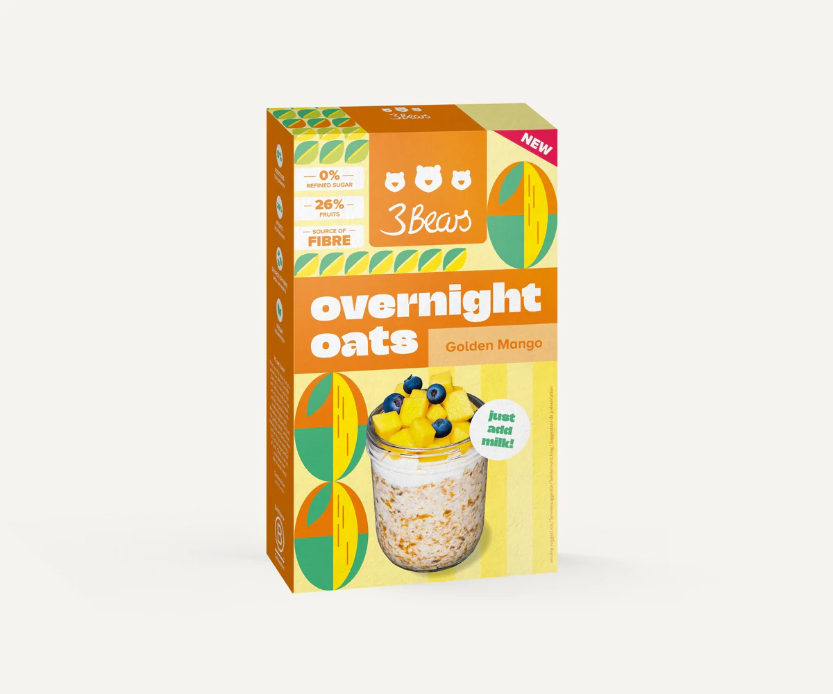 Cereale - Overnight oats porridge, mango, vegan, fara zahar, 400 g