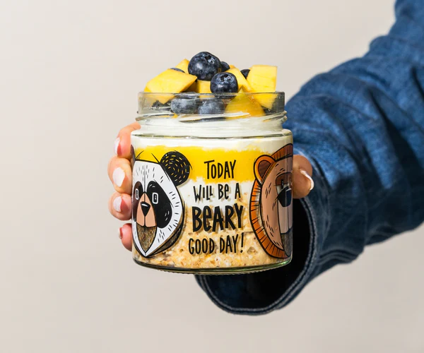 Overnight oats porridge, mango, vegan, fara zahar, 400 g [1]