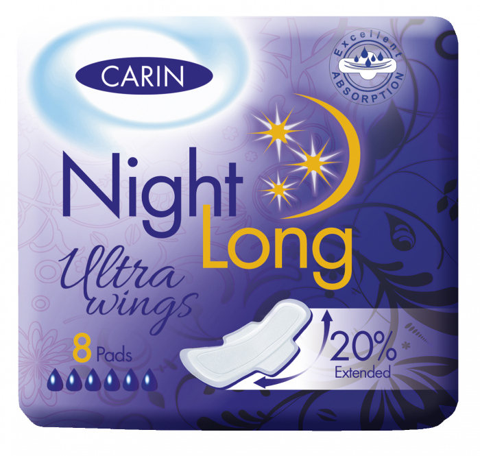 Absorbante Carin Ultra Night Long, 8 buc [1]