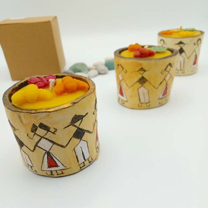 Lumanare vas ceramic - motive traditionale [2]