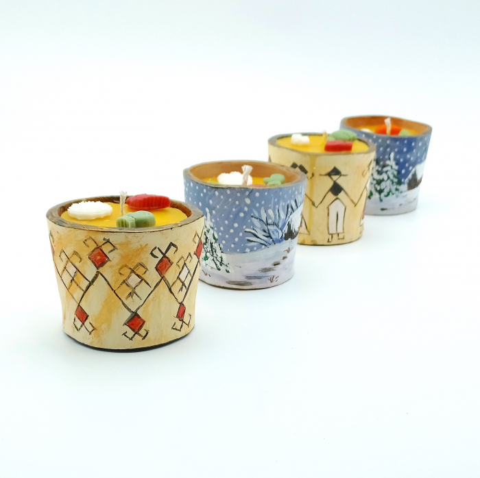 Lumanare vas ceramic - motive traditionale [3]