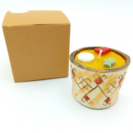 Folclor - Lumanare vas ceramic - motive traditionale