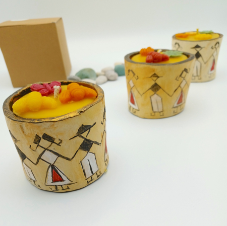 Lumanare vas ceramic - motive traditionale [1]