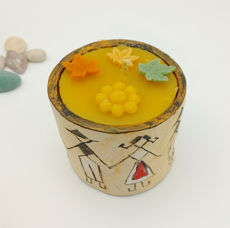 In suport sticla / ceramic - Lumanare vas ceramic - motive traditionale