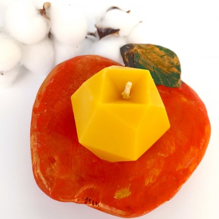Lumânări cu suport ceramic - Lumanare marul cu diamant