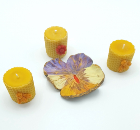 Florale - Votive cu vas ceramic panseluță