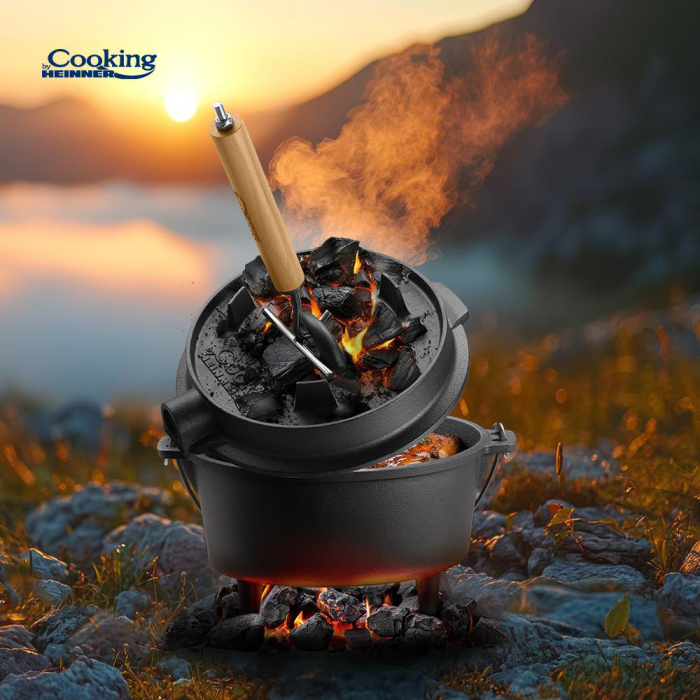 Ceaun din fonta pura cu capac 25cm 3.7l Cooking [4]