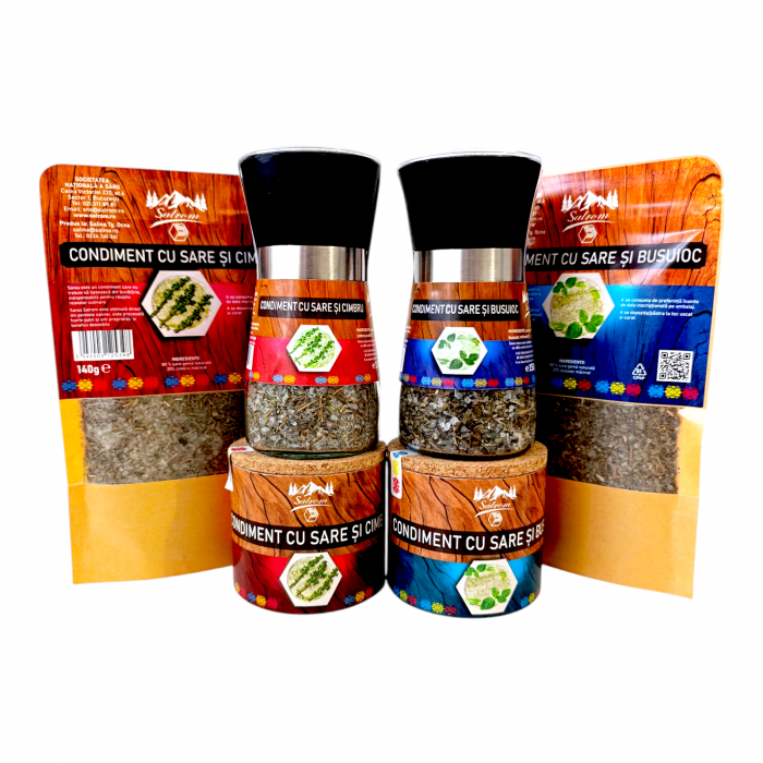 Cimbru si Busuioc - mix 6 condimente cu sare naturala netratata din salina [2]