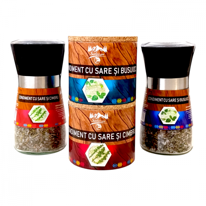 Cimbru si Busuioc - mix 6 condimente cu sare naturala netratata din salina [2]