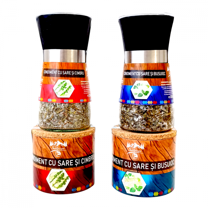 Cimbru si Busuioc - mix 6 condimente cu sare naturala netratata din salina [3]
