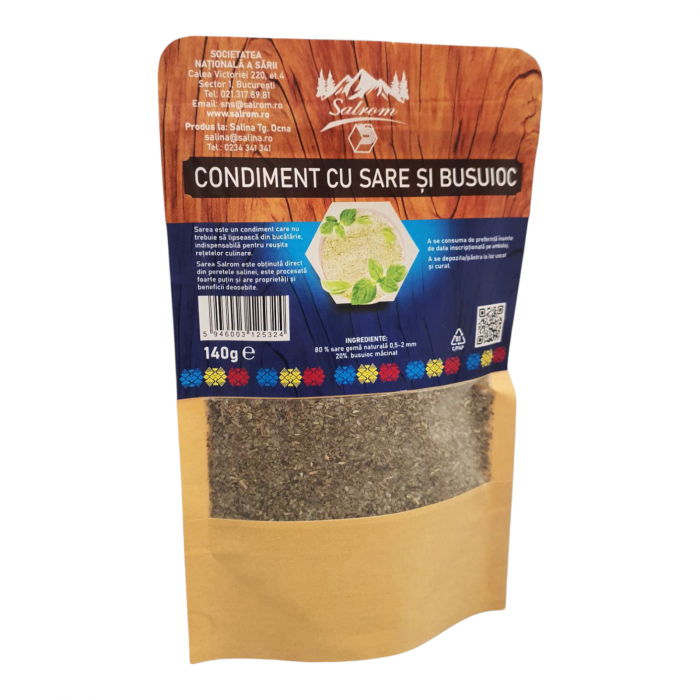 Condiment Sare cu Busuioc – Amestec Natural pentru Gătit 140g [2]