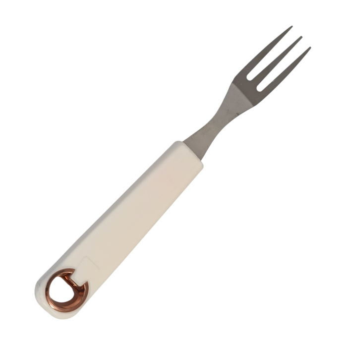 Furculita gratar din inox cu maner alb - 23 cm [2]