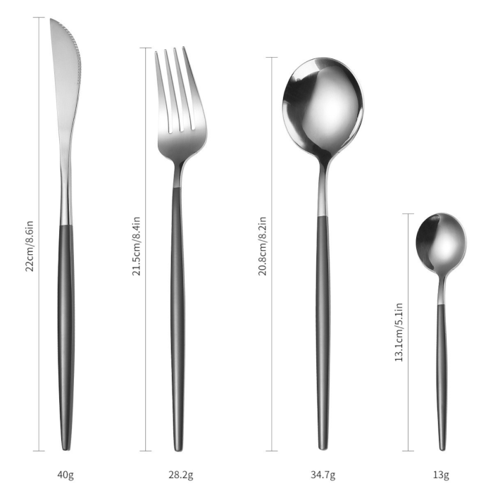 Set tacamuri inox negru-auriu 4 piese [2]