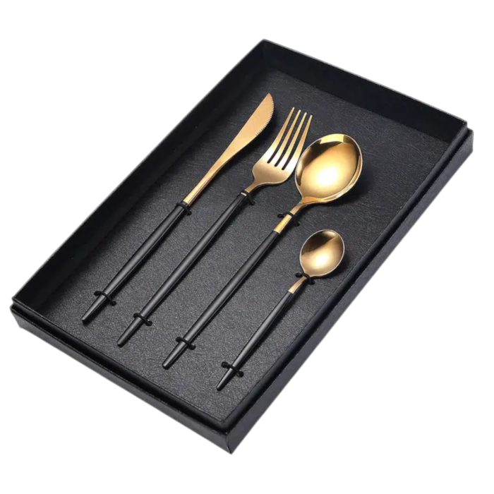 Set tacamuri inox negru-auriu 4 piese [1]