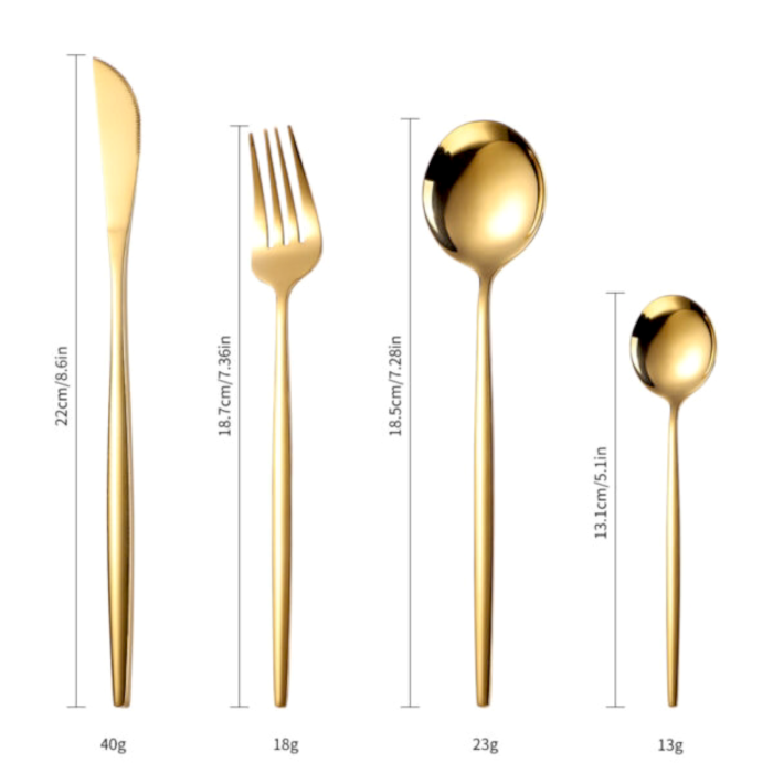 Set tacamuri inox auriu 4 piese [3]