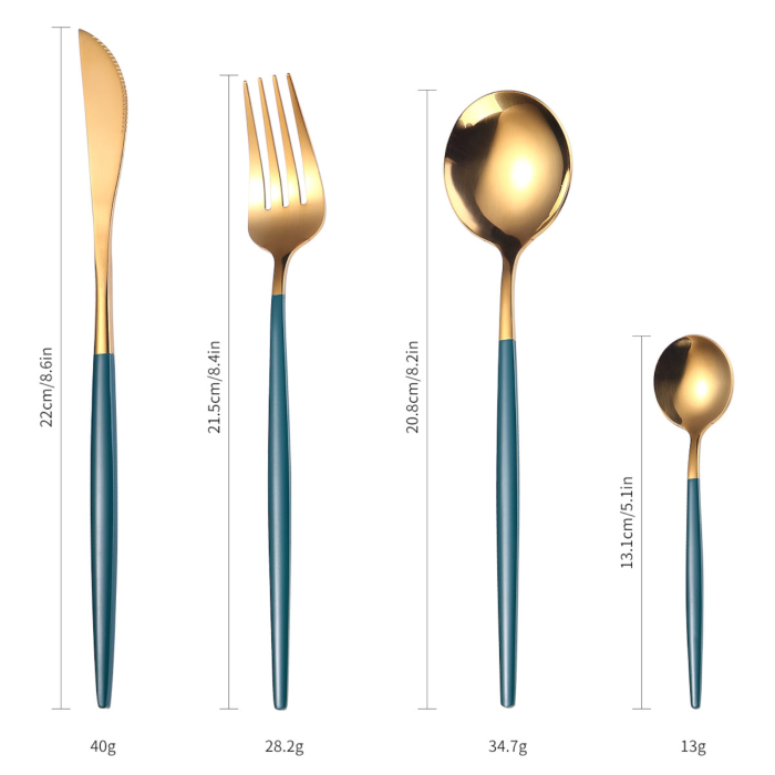 Set tacamuri inox albastru-auriu 4 piese [3]