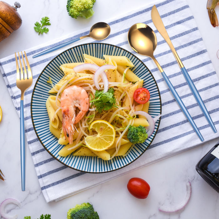 Set tacamuri inox albastru-auriu 4 piese [2]