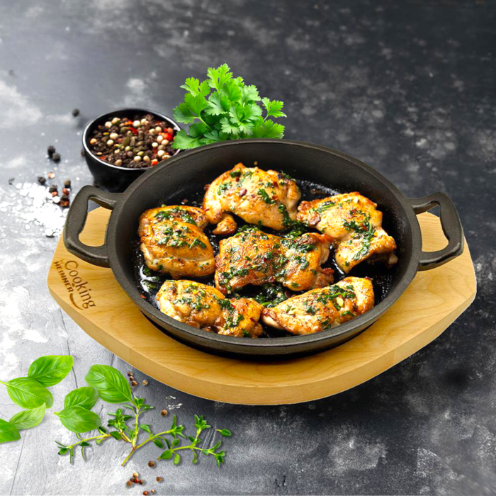 Tigaie fonta pura 20cm cu suport lemn - Cooking [4]