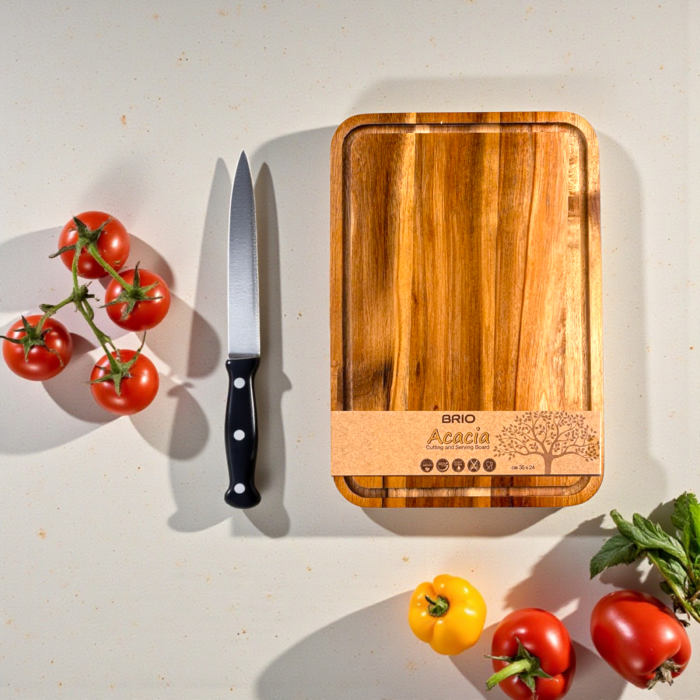 Tocator lemn salcam Acacia rezistent 35x24cm [2]