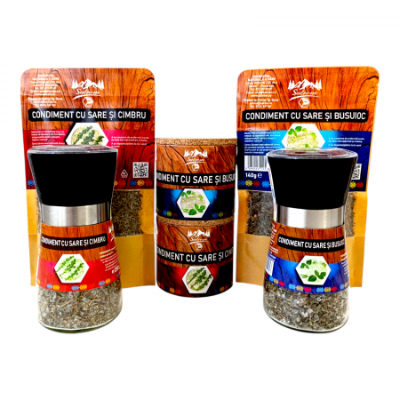 Cimbru si Busuioc - mix 6 condimente cu sare naturala netratata din salina [2]