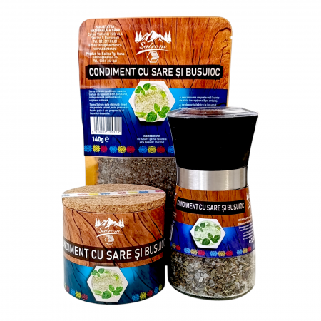 Pachete condimente - Busuioc si sare naturala - amestec condimente
