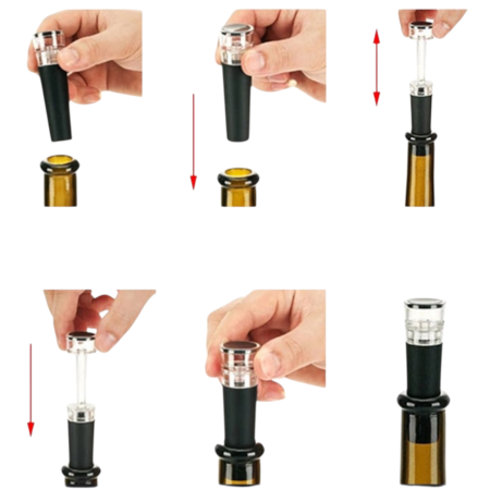 Dop sticla vin cu pompita pentru scos aerul, material ABS [3]