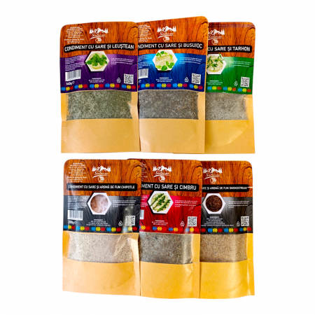 Pachete condimente - Condimente cu sare Salrom - 6 arome unice pentru friptura ciorba sau salata